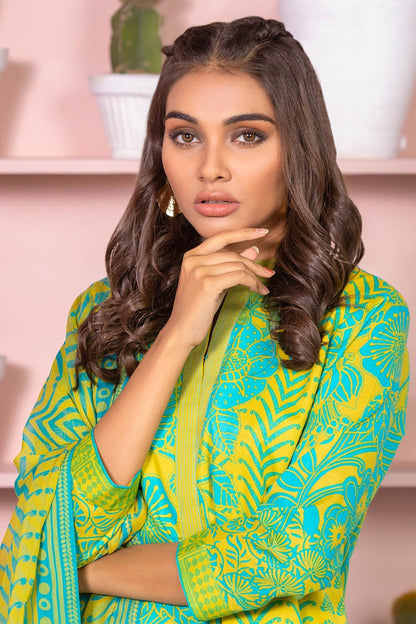 Alkaram - 3 Piece Printed Lawn Suit With Digital Chiffon Dupatta