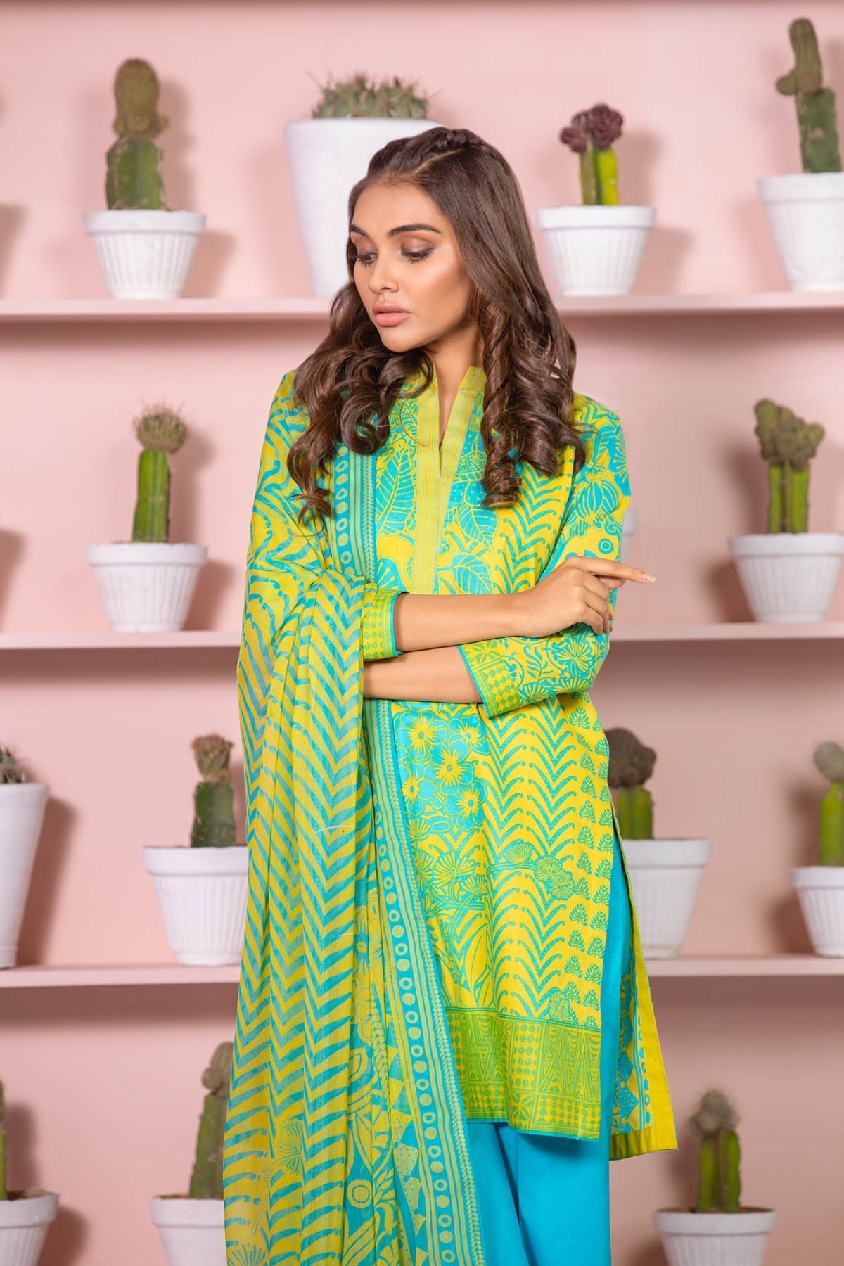 Alkaram - 3 Piece Printed Lawn Suit With Digital Chiffon Dupatta