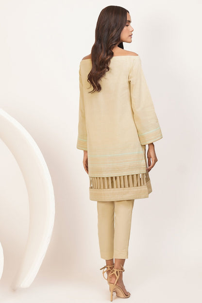 Alkaram - 2 Pc Embroidered Yarn Dyed Suit With Cambric Trouser