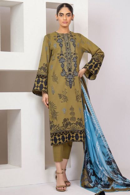 Alkaram - 3 Pc Printed Lawn Suit With Printed Lawn Dupatta