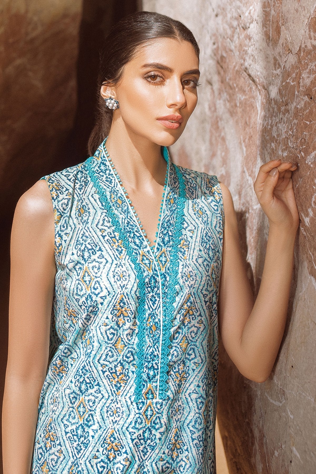 Alkaram - 2 Pc Embroidered Lawn Suit With Cambric Trouser