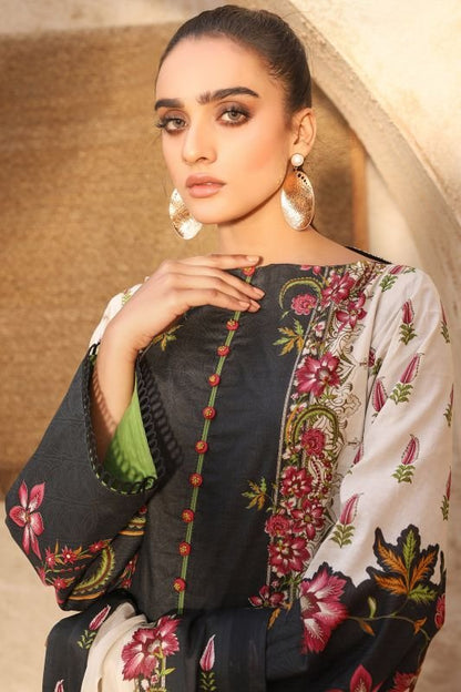 Alkaram - Three Piece Embroidered Suit With Brochia Dupatta