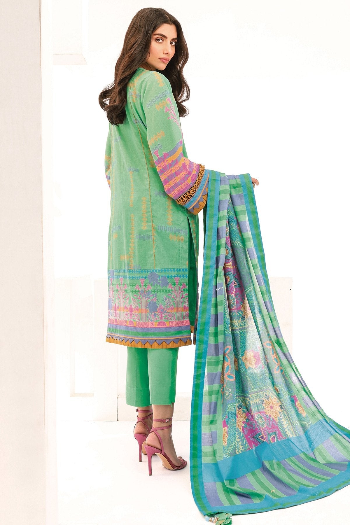 Alkaram - 2 Pc Printed Lawn Suit With Lawn Dupatta