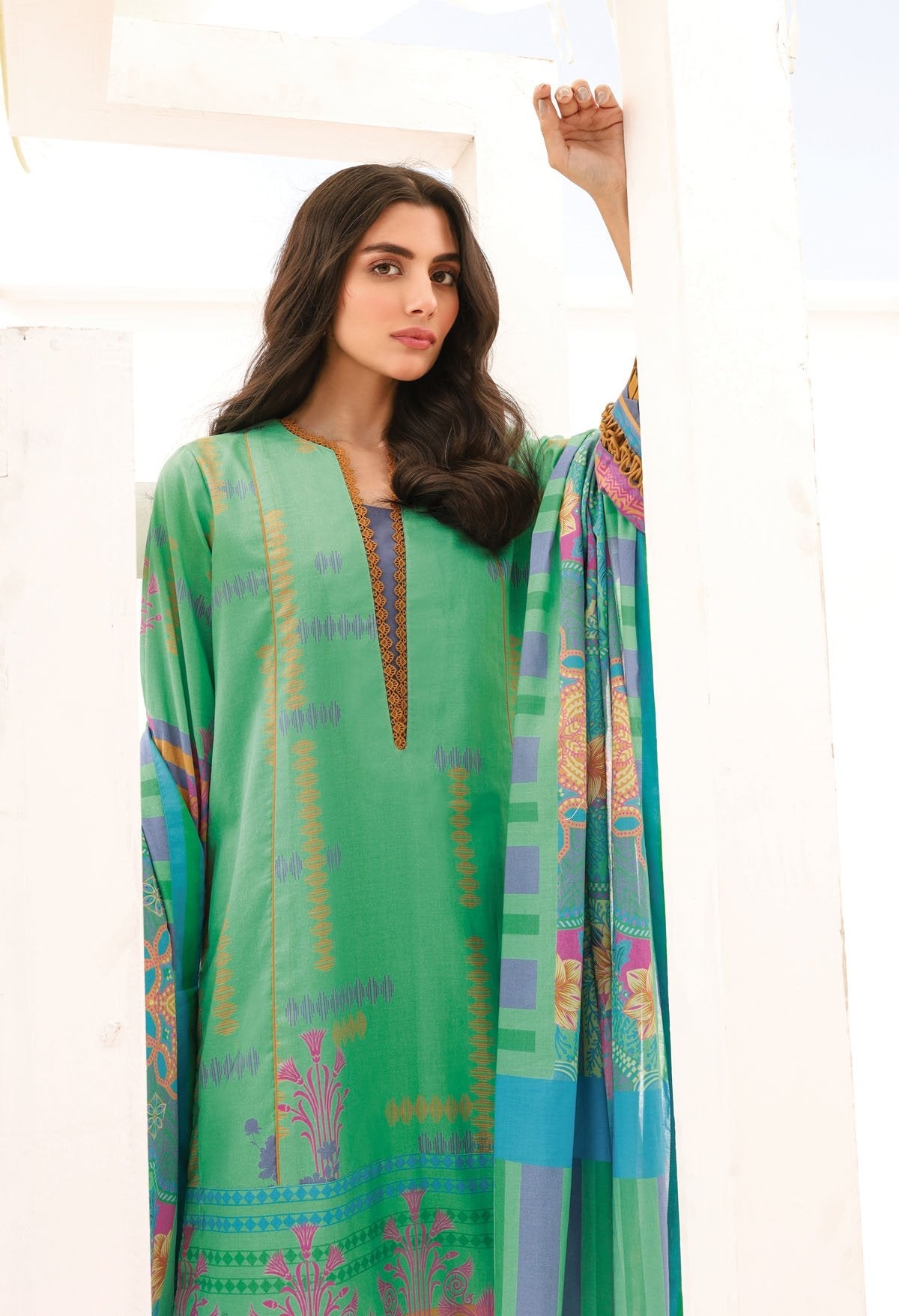 Alkaram - 2 Pc Printed Lawn Suit With Lawn Dupatta