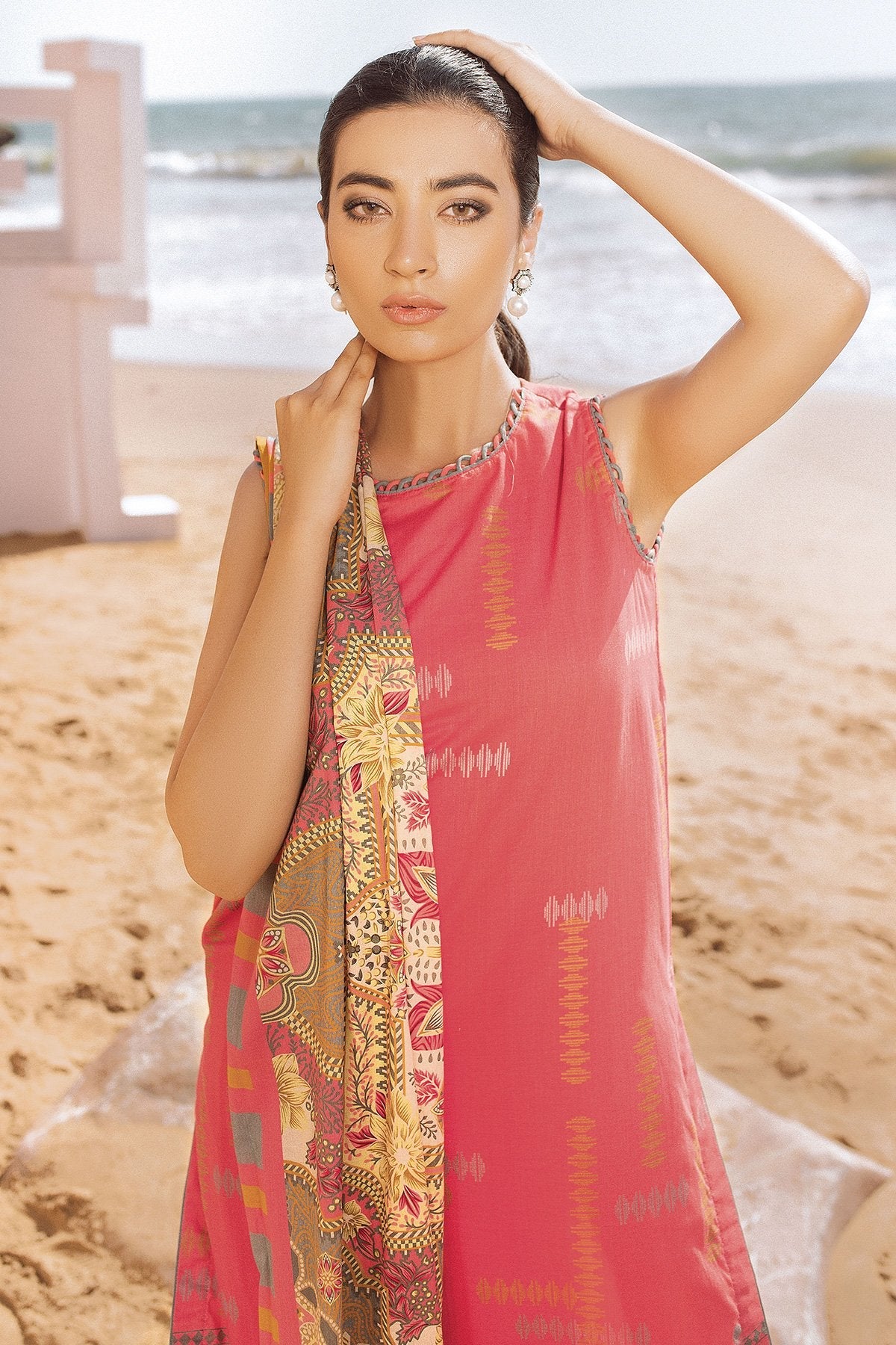 Alkaram - 2 Pc Printed Lawn Suit With Lawn Dupatta