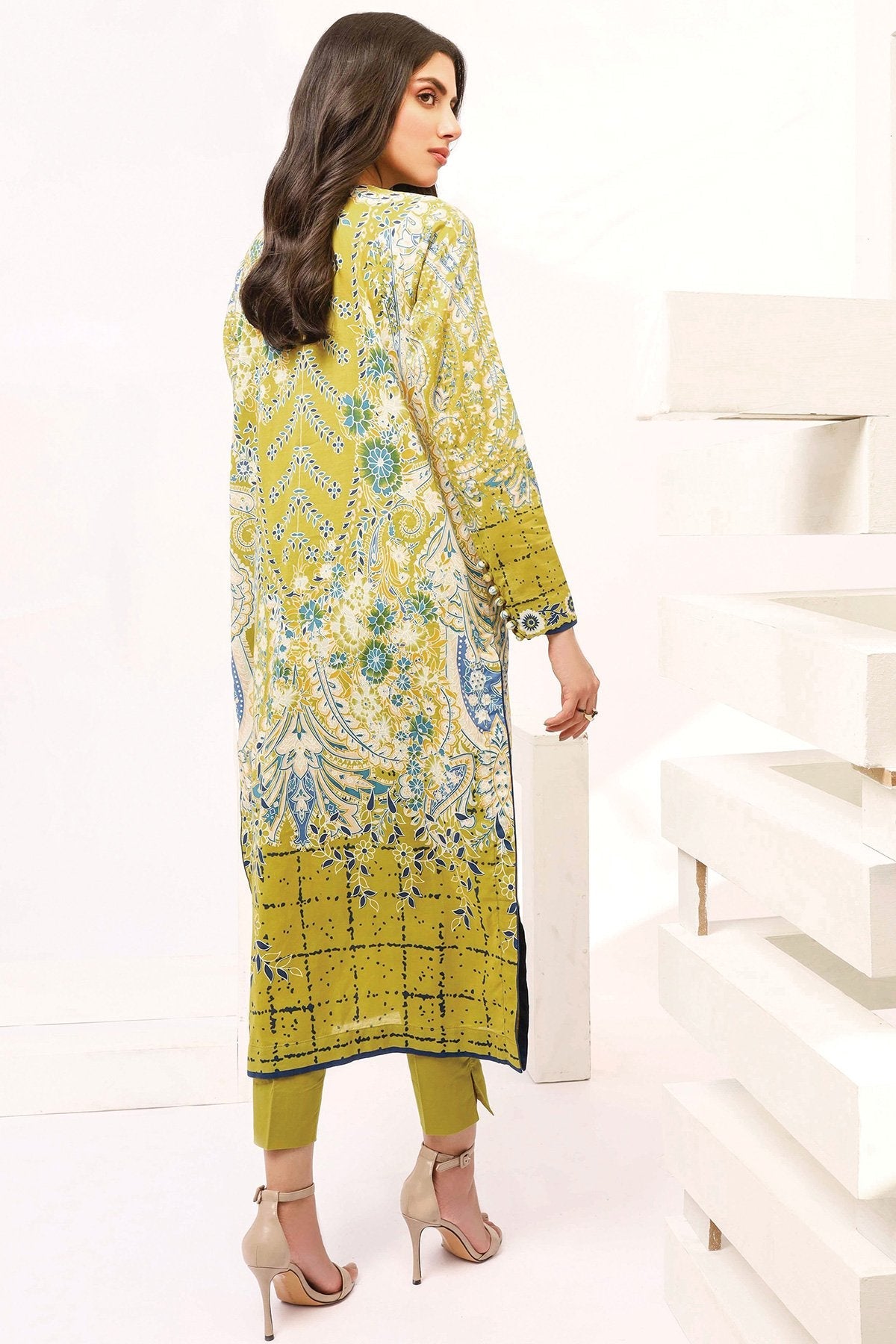 Alkaram - 2 Pc Printed Lawn Suit With Cambric Trouser