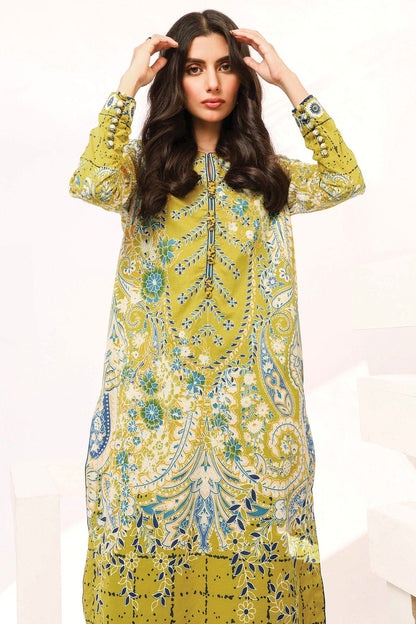 Alkaram - 2 Pc Printed Lawn Suit With Cambric Trouser