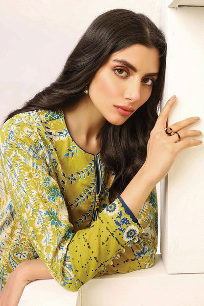Alkaram - 2 Pc Printed Lawn Suit With Cambric Trouser