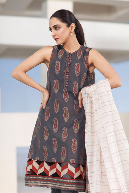 Alkaram - 3 Pc Jacquard Suit With Yarn Dyed Dupatta