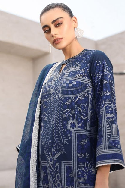 Alkaram - Three Piece Printed Suit With Fancy Net Dupatta