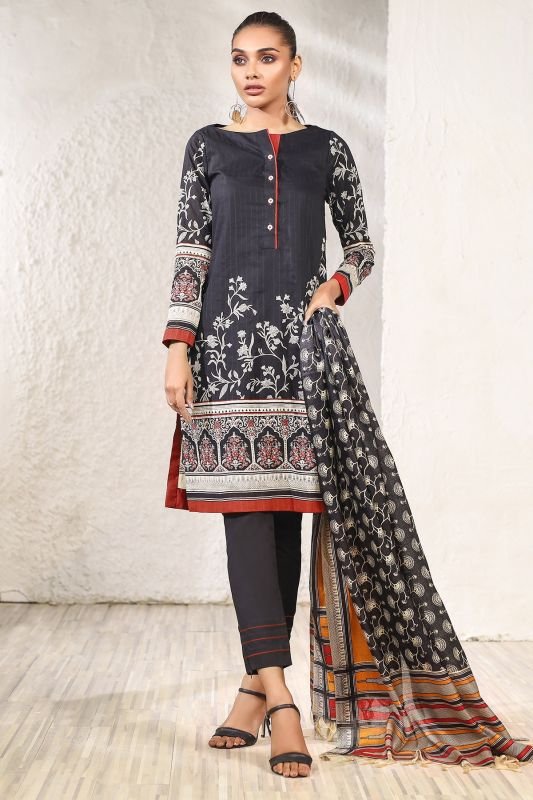 Alkaram - Two Piece Printed Suit With Fancy Dupatta