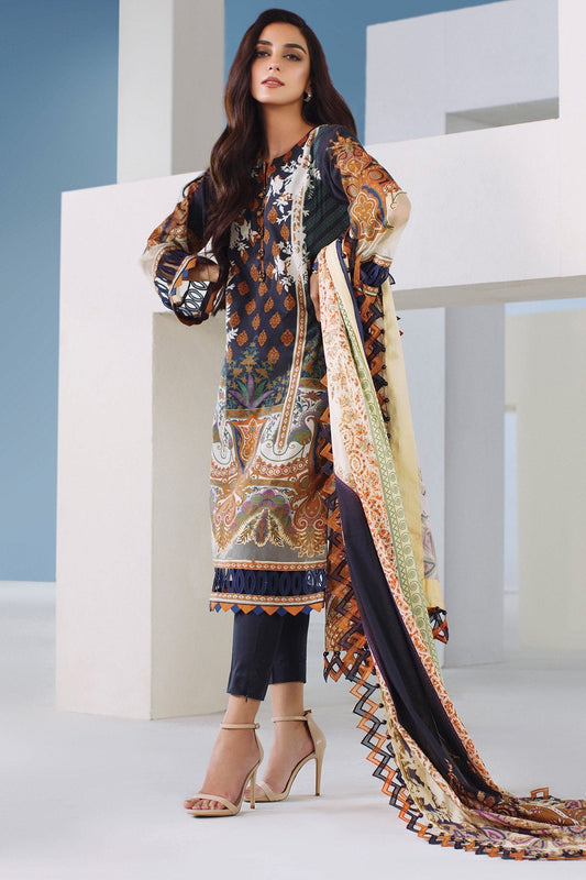 Alkaram - 3 Pc Digital Printed Lawn Suit With Digital Lawn Dupatta