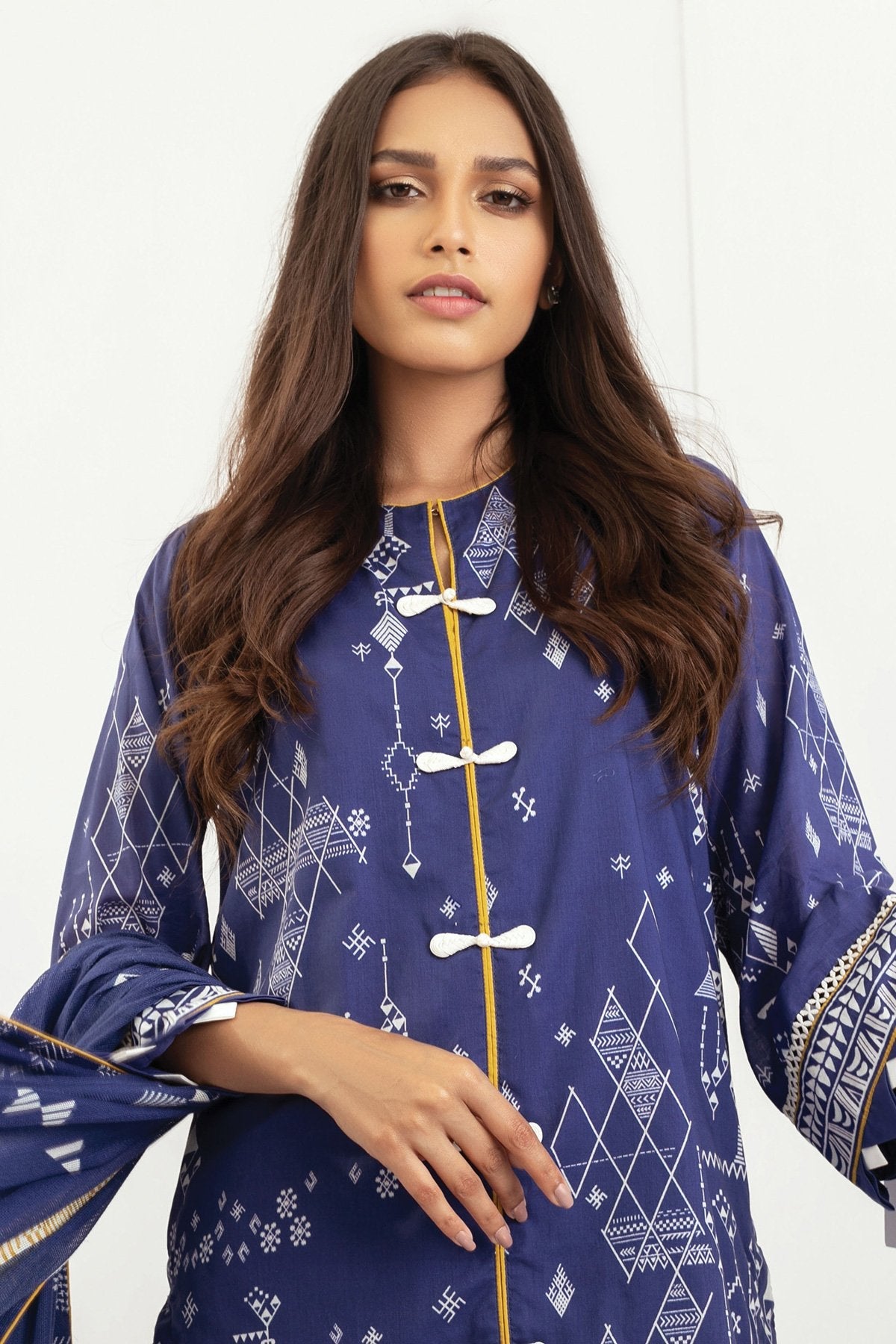 Alkaram - 2 Pc Printed Lawn Suit With Cotton Net Dupatta