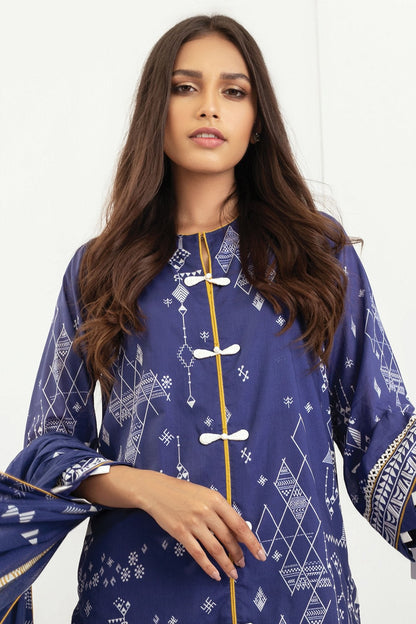 Alkaram - 2 Pc Printed Lawn Suit With Cotton Net Dupatta