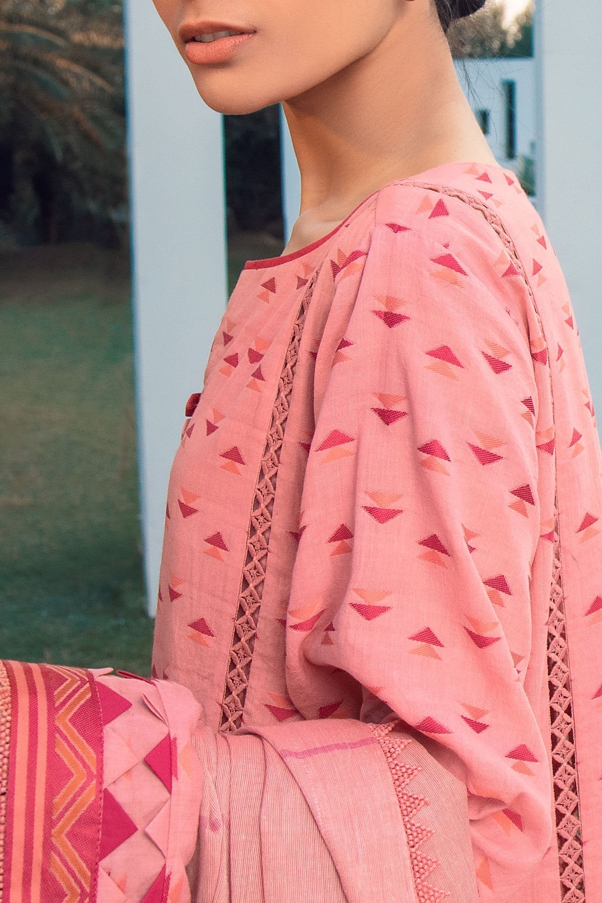 Alkaram - 3 Pc Printed Woven Jacquard Suit With Yarn Dyed Dupatta