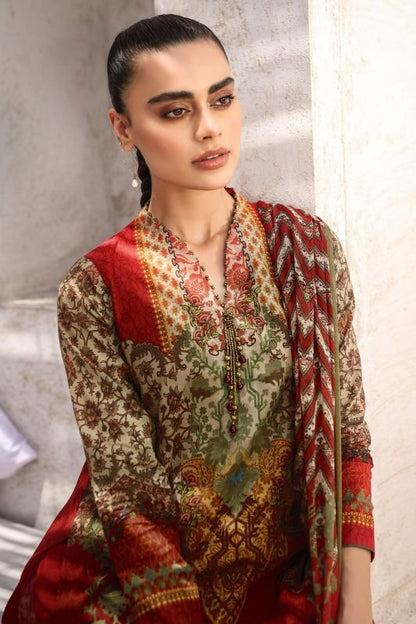 Alkaram - Three Piece Printed Suit With Voile Dupatta