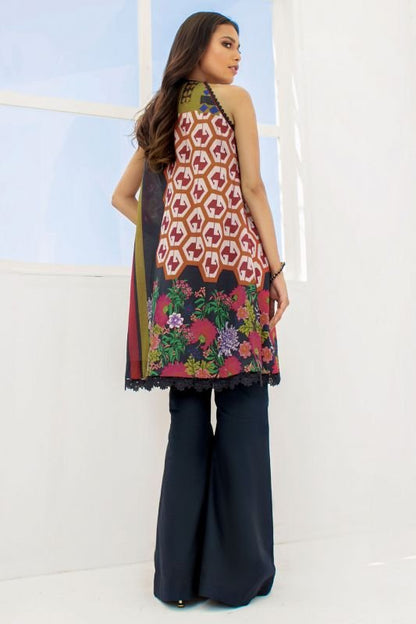 Alkaram - 2 Pc Printed Lawn Suit With Cambric Trouser