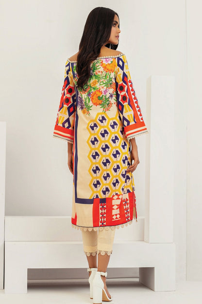 Alkaram - 2 Pc Printed Lawn Suit With Cambric Trouser
