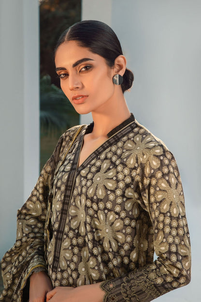 Alkaram - 3 Pc Embroidered Lawn Suit With Printed Lawn Dupatta