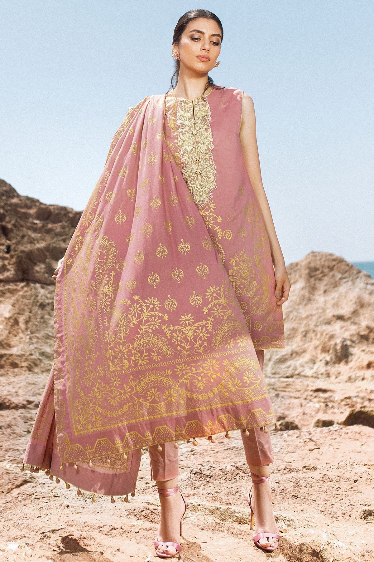 Alkaram - 2 Pc Embroidered Lawn Suit With Lawn Dupatta