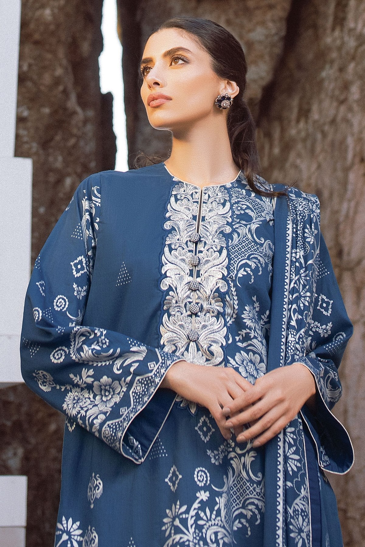 Alkaram - 2 Pc Embroidered Lawn Suit With Lawn Dupatta