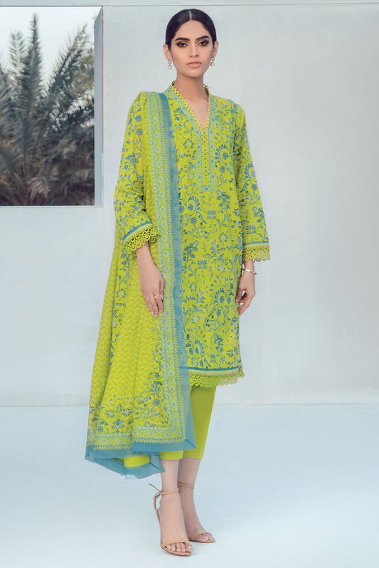 3 Pc Printed Lawn Suit With Printed Lawn Dupatta