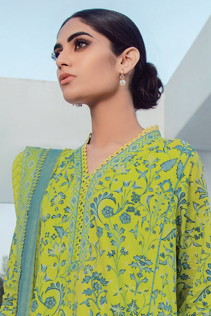 Alkaram - 3 Pc Printed Lawn Suit With Printed Lawn Dupatta