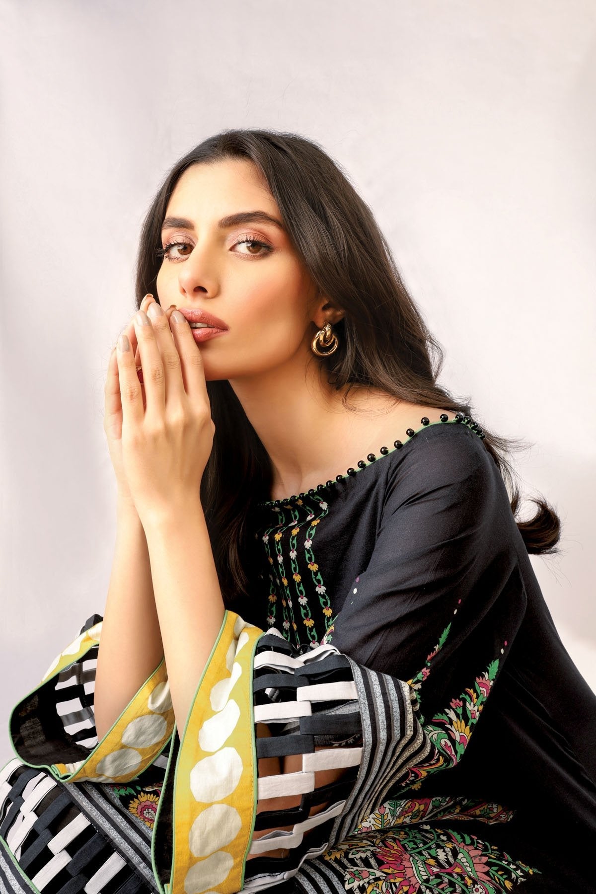 Alkaram - 2 Pc Printed Lawn Suit With Cambric Trouser