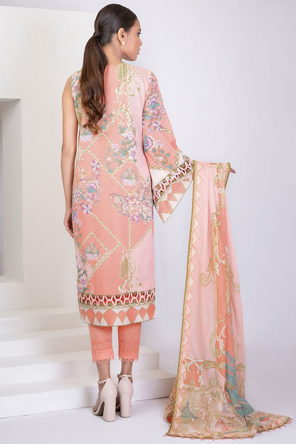 Alkaram - 3 Pc Printed Lawn Suit With Printed Lawn Dupatta