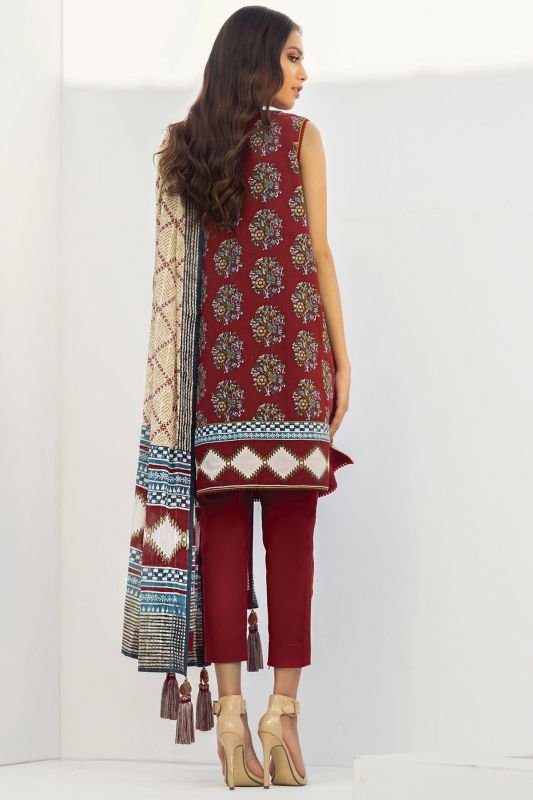 Alkaram - 2 Pc Printed Lawn Suit With Doria Dupatta