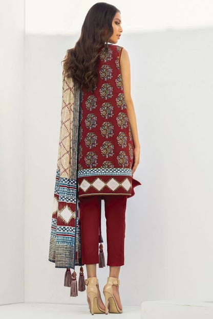 Alkaram - 2 Pc Printed Lawn Suit With Doria Dupatta