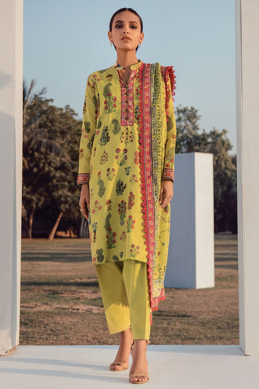 3 Pc Printed Lawn Suit With Printed Lawn Dupatta