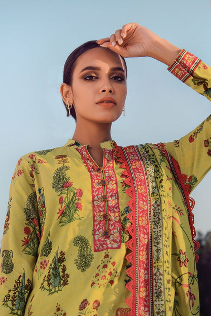 Alkaram - 3 Pc Printed Lawn Suit With Printed Lawn Dupatta
