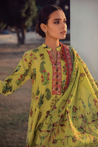 Alkaram - 3 Pc Printed Lawn Suit With Printed Lawn Dupatta