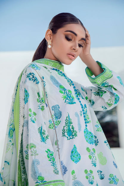 Alkaram - 3 Pc Printed Lawn Suit With Printed Lawn Dupatta