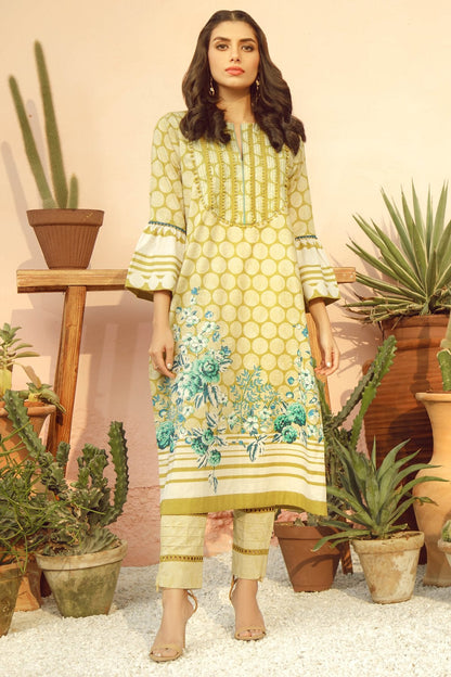 Alkaram - 2 Piece Printed Lawn Suit With Printed Cambric Trouser