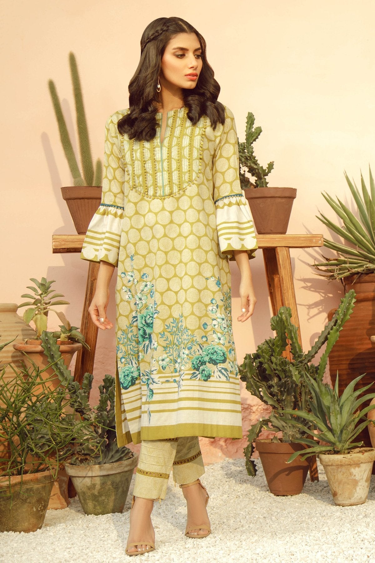 Alkaram - 2 Piece Printed Lawn Suit With Printed Cambric Trouser