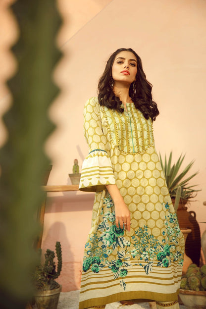 Alkaram - 2 Piece Printed Lawn Suit With Printed Cambric Trouser