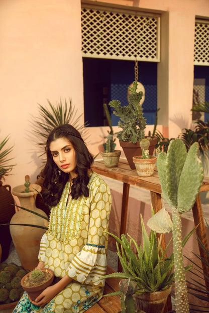 Alkaram - 2 Piece Printed Lawn Suit With Printed Cambric Trouser