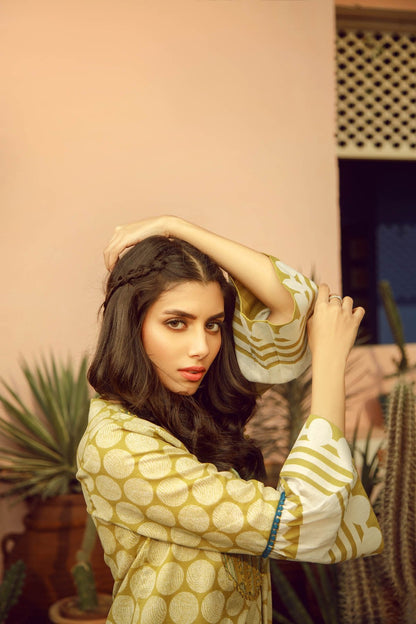 Alkaram - 2 Piece Printed Lawn Suit With Printed Cambric Trouser