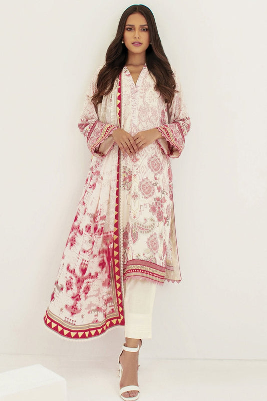 2 Pc Printed Lawn Suit With Lawn Dupatta