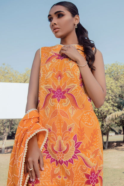 Alkaram - 3 Pc Printed Lawn Suit With Printed Lawn Dupatta