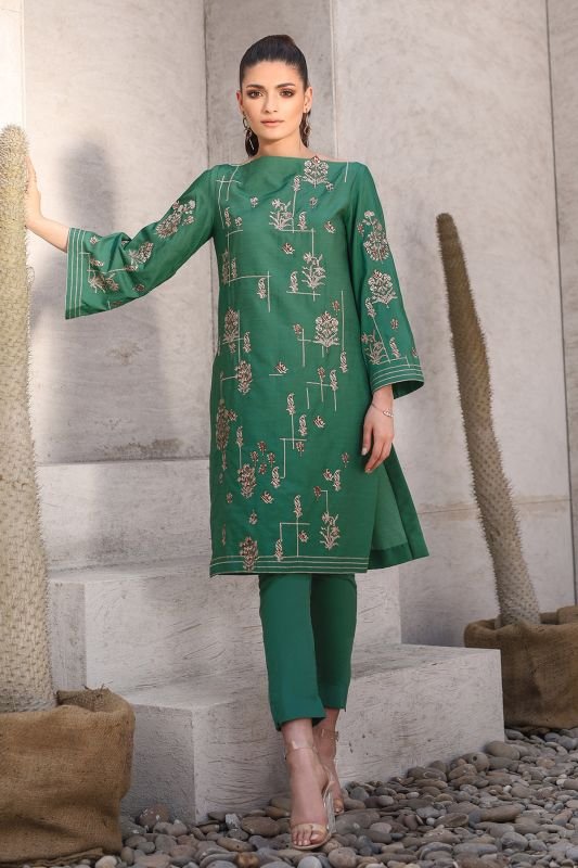 Alkaram - One Piece Embroidered Denim Shirt