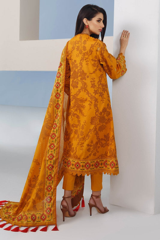 Alkaram - 3 Pc Printed Lawn Suit With Printed Lawn Dupatta