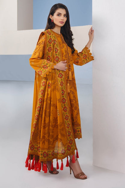 Alkaram - 3 Pc Printed Lawn Suit With Printed Lawn Dupatta