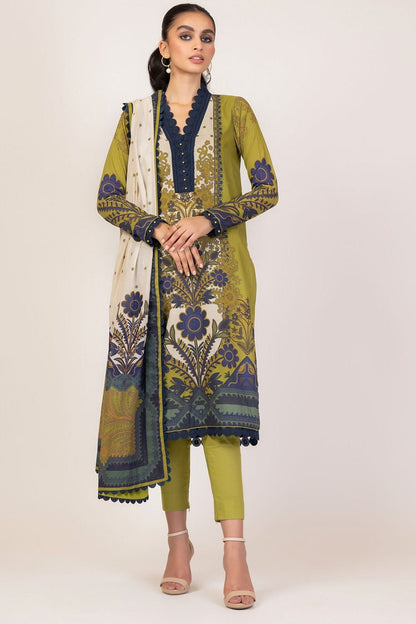 Alkaram - 3 Pc Printed Lawn Suit With Lawn Dupatta