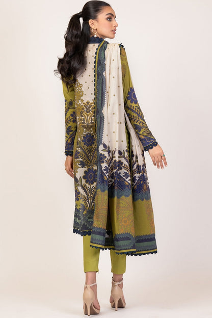 Alkaram - 3 Pc Printed Lawn Suit With Lawn Dupatta