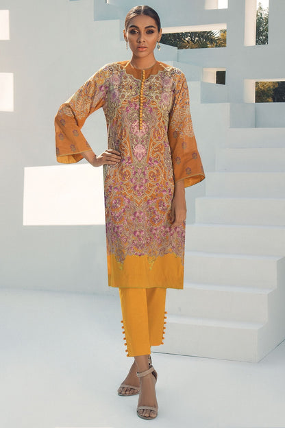 Alkaram - 2 Pc Digital Lawn Suit With Dyed Cambric Trouser