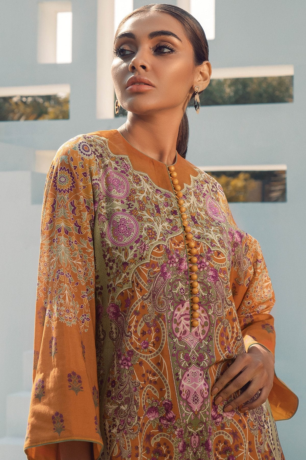 Alkaram - 2 Pc Digital Lawn Suit With Dyed Cambric Trouser