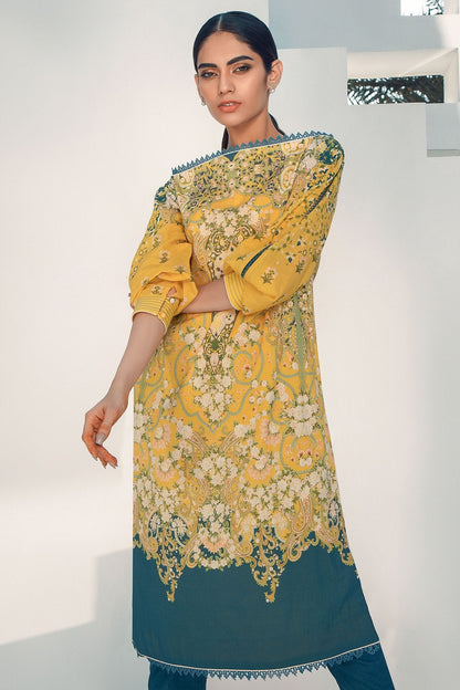 Alkaram - 2 Pc Digital Lawn Suit With Dyed Cambric Trouser